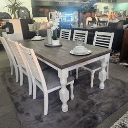 SALE!! 7-PC Farmhouse Style Dining Set ONLY $899
