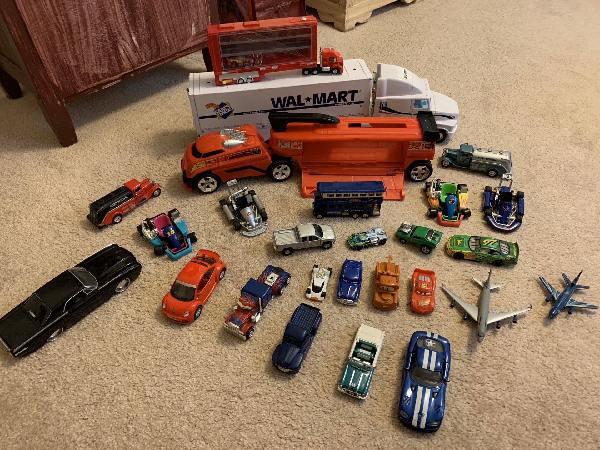 Assorted cars trucks