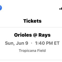 Rays vs Orioles - June 9th - Front Row