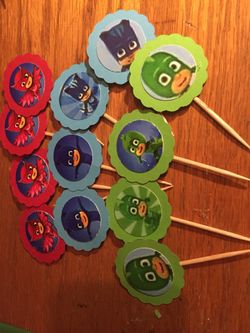 Pj mask cupcake toppers