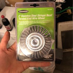 4 inch Stainless steel stringer bead twisted knot wire wheel