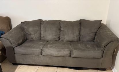 Sofa and loveseat.