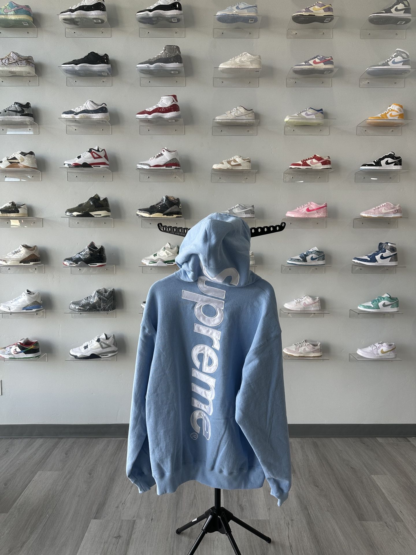 Brand New Supreme Satin Applique Hooded Sweatshirt (FW24)