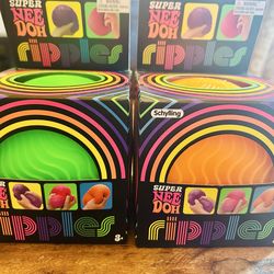 RARE!!!!! Schylling NeeDoh Super Ripples Green, Orange Squeeze Toy Sensory