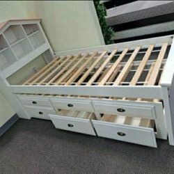 Twin/Twin Bedset W/3 Storage Drawers & Shelf(Mattress Included:$710)