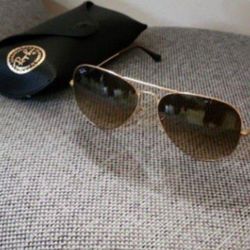 UNISEX RAY BAN 62 MM SUNGLASSES  NEW XL TINT BROWN GOLD FRAME