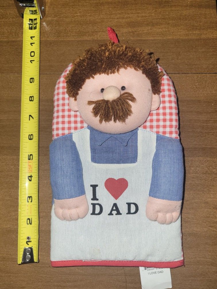 New Hotmit Kit Kitchen Friends Oven Mit I Love Dad Yarn Hair Gift Decorative