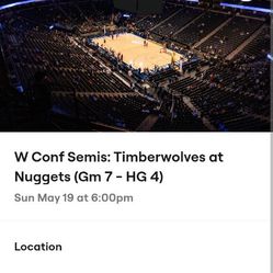 Timberwolves Vs Nuggets Game Ticket 