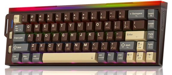 Redragon K752 Wireless Mechanical Keyboard, 60% Gasket Mount Gaming Keyboard with RGB Backlit, Creamy Sound, Tri-Mode 2.4GHz/BT5.0, Hot-Swappable, PBT