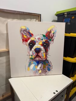 Colorful French Bulldog Canvas Wall Art