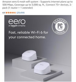 Amazon Eero 6 Mesh Wi-Fi System 2-Pack