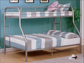 Brand New Silver Solid Metal Twin over Full Bunk Bed