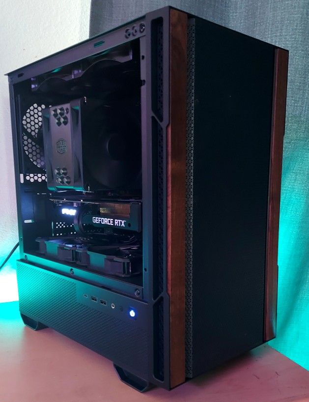 💥New Custom Wood Gaming PC! Intel i7-12700F! RTX 3060 8G! 64GB DDR4! 1.5TB M.2! Win 11!🎮