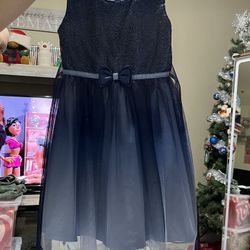 Girls Navy Blue Dress Size 7
