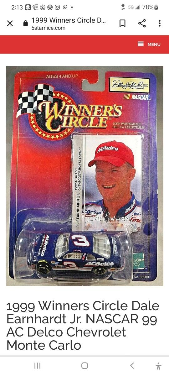 Nascar/1999 Winners Circle Dale Earnhardt Jr. NASCAR 99 AC Delco Chevrolet Monte Carlo