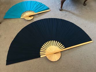 ASIAN Cloth/Bamboo Fans, Set of 2
