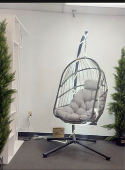 Moving sale New Swing Hanging Egg Chair with Stand Indoor Outdoor 350lbs Capacity