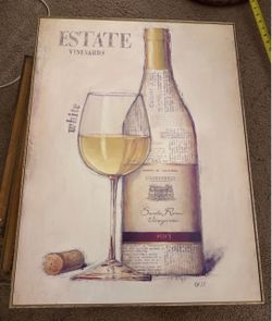Wine canvas painting