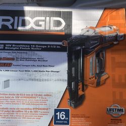Ridgid 16g Finish Nailer 18v