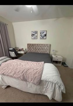 Queen bed frame and mattress