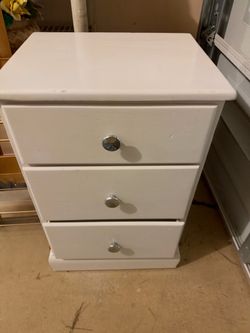Vintage shabby chic style wood nightstand