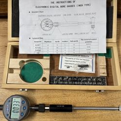 HHIP Electronic Bore Gage Set, .4" to .7" digital test dial indicator w/case New