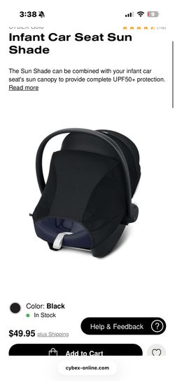 Car seat sun shade