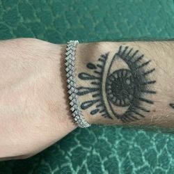 Diamond And 925 Silver Bracelet