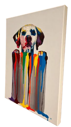 Colorful dog wall artwork