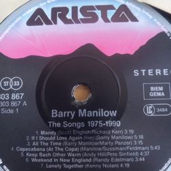 Barry Manilow LP The Songs