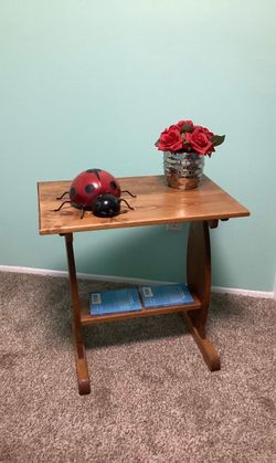 Decorative -Wood Square Side Table with Shelf - 24” L x 16” W x 24” H