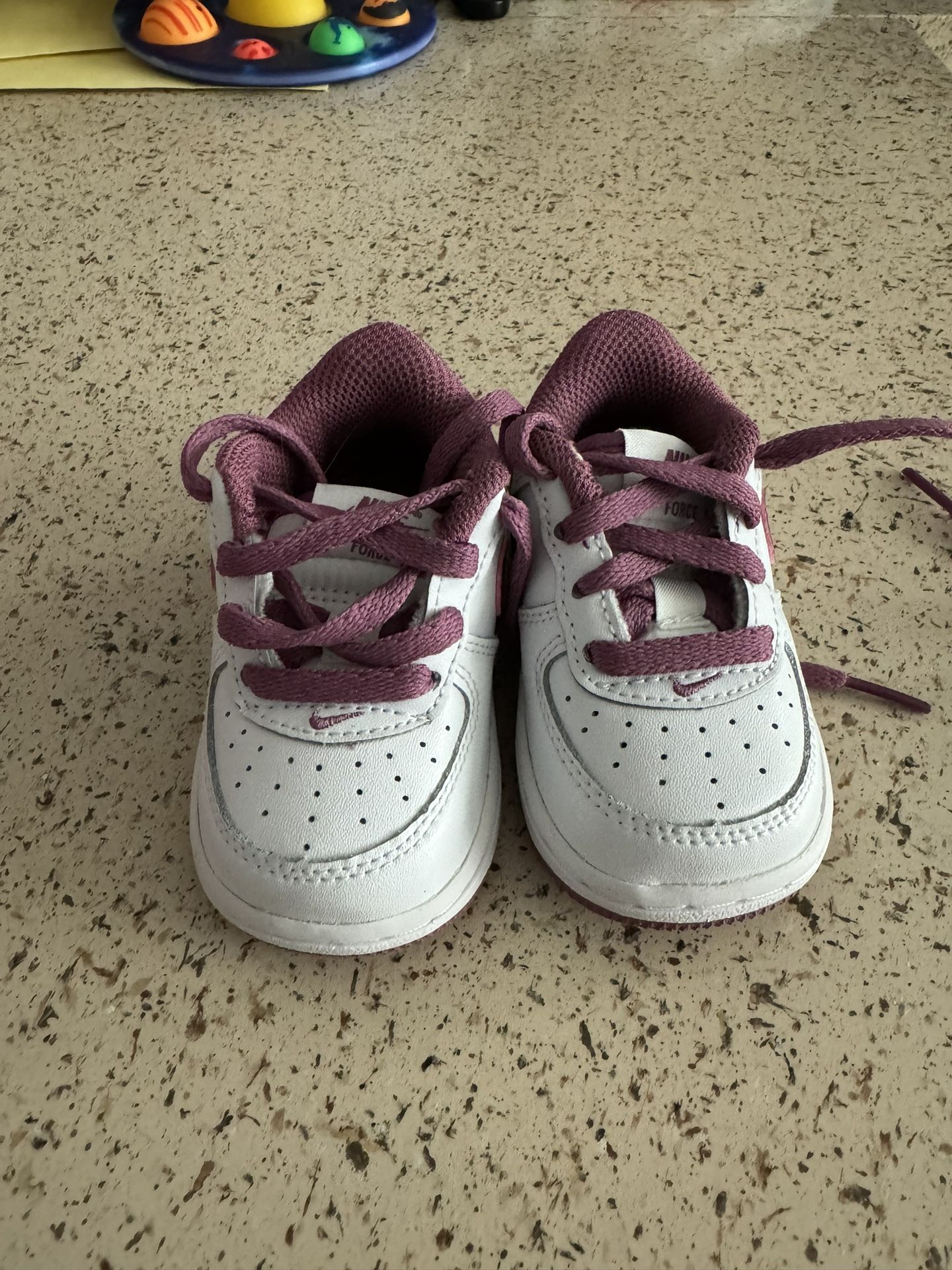 Size 3C Toddler - Nike Air Force 1 Low White Light Bordeaux Sneakers DH9603-101