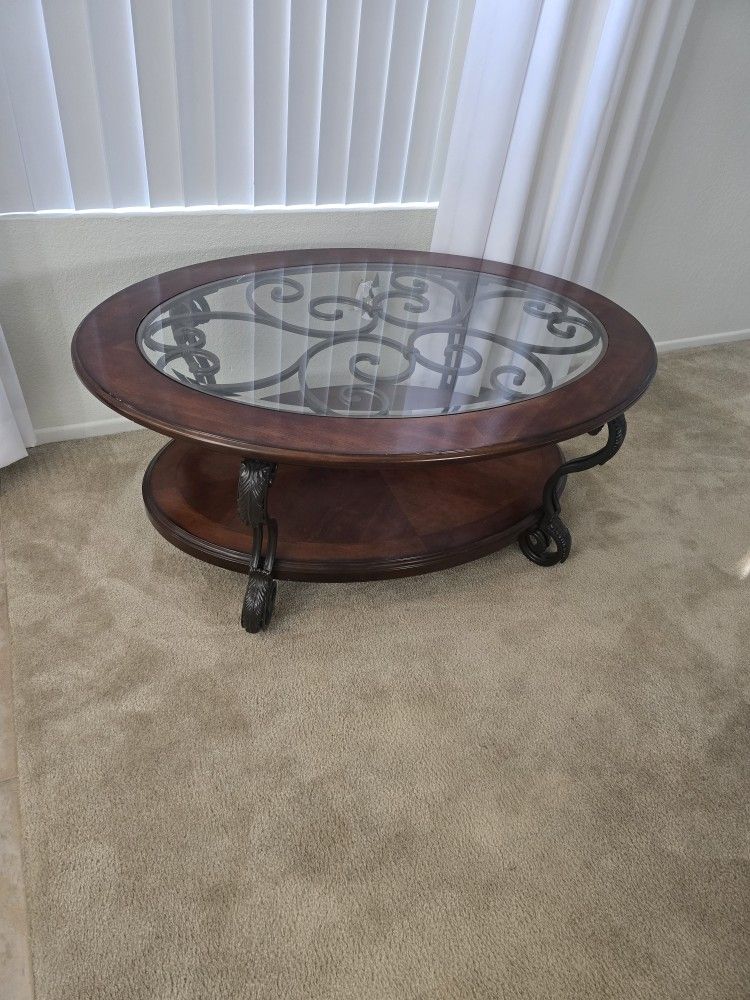 Brown Glass Coffee Table
