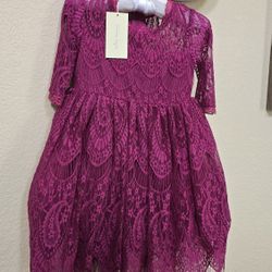 Purple lace holiday toddler dress