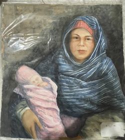 Woman & Baby Water Color Painting