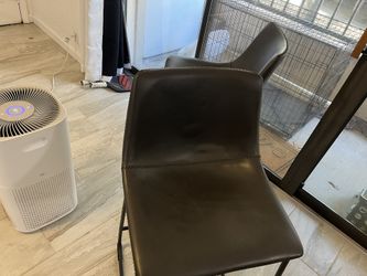 Grey Leather Barstools