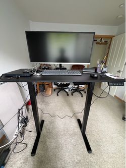 ErGear Electric Height Adjustable Standing Desk – 48” x 24” (Black)