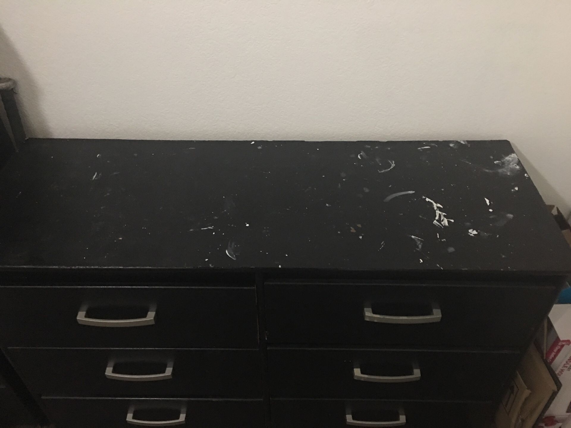 Five drawer tall dresser with six drawer long dresser