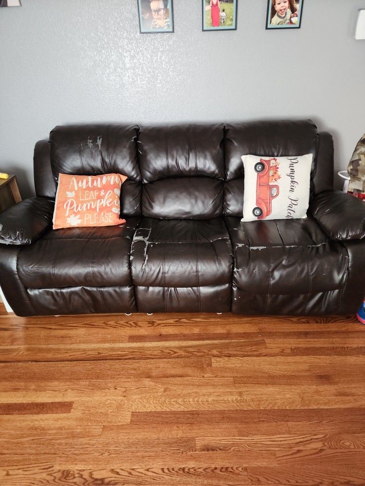 $1 Couches wear and tear good for garage or outside patio.