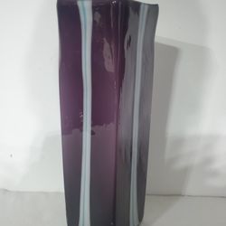 Hand-blown Purple Ribbon Decorative Vase