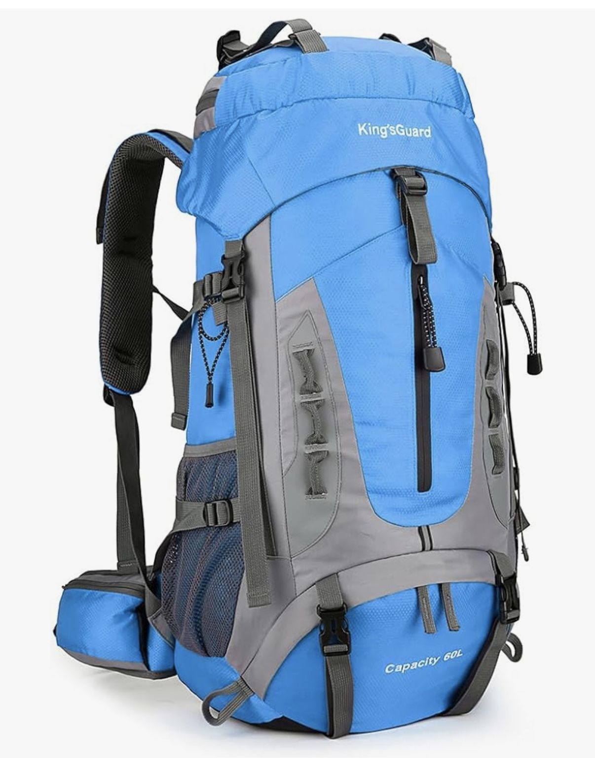 King'sGuard 60L Hiking Backpack for Men and Women Lightweight Camping Hiking Backpack with Rain Cover Large Waterproof Travel Backpack Backpacking Pac