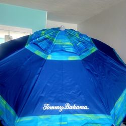 NEW Tommy Bahama •HUGE• 8ft  Beach Sun Umbrella☆ Premium Sun Brella, Tilt & Vent Cap