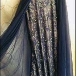 elegant Long Dress blue M/L