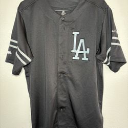 Los Angeles Dodgers Black Jersey By Stitches Sz Medium