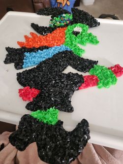 VINTAGE MELTED POPCORN  FLYING WITCH