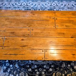 Beautiful Custom Wrought Iron & Solid Wood Coffee Table.