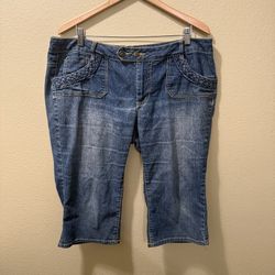 Women’s Size 12 Vintage Apollo Jeans Blue Medium Wash Denim Capris