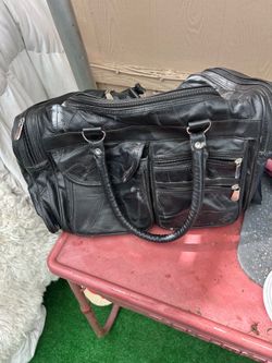 Leather duffle bag
