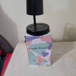 Black Metal And Black Wood Candle Warmer