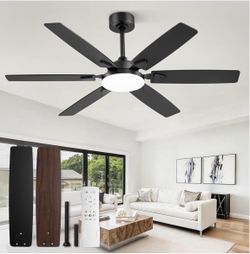 Fanbulous 52 Inch Ceiling Fan with Light and Remote The lamp's glass is broken; the product is brand new and in its box.